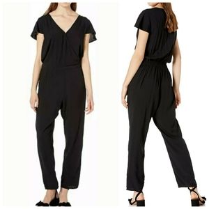 J. Crew Mercantile Jumpsuit Wrap Top Pockets Black S
